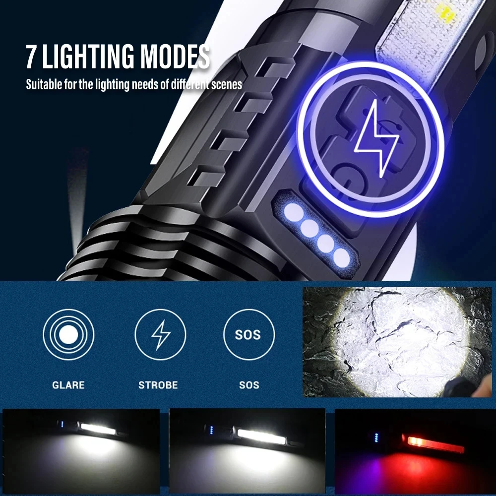 Powerful LED Flashlight Rechar - Fishing Light ulasan dan harga