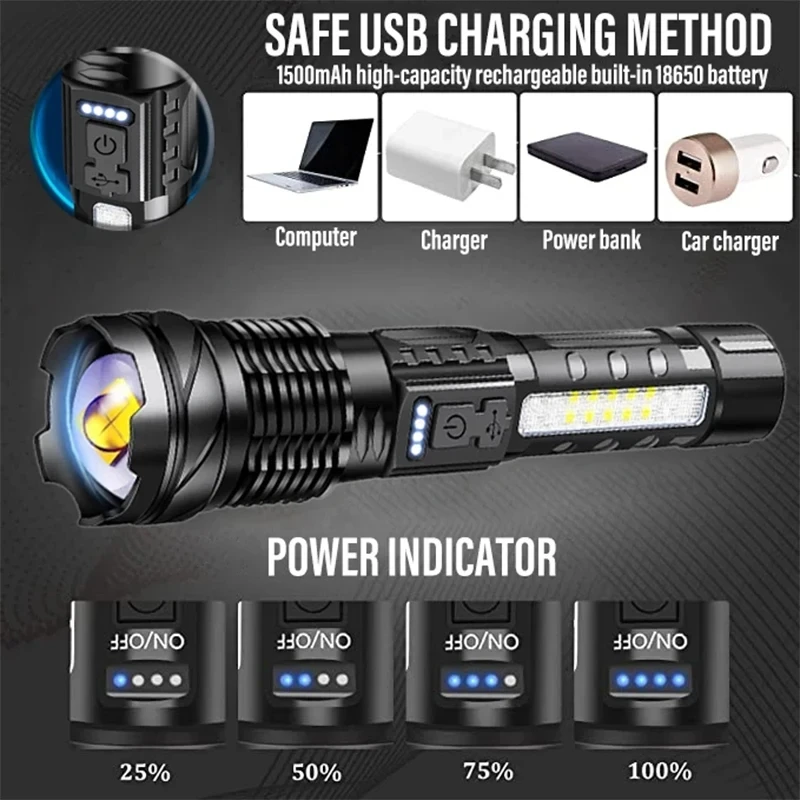 Powerful XHP50 LED Flashlight  - Fishing Light ulasan dan harga