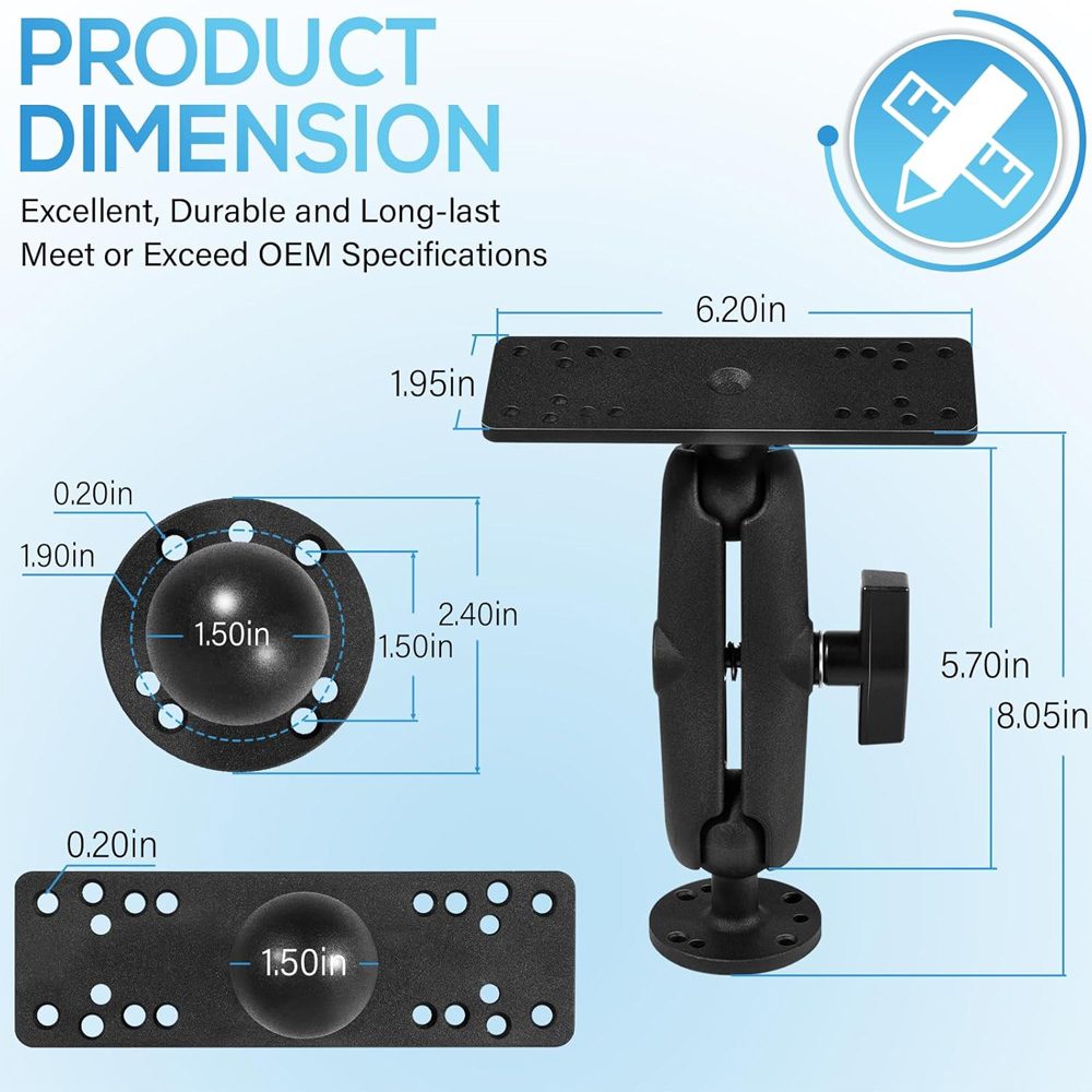 Aluminum Fish Finder Mount wit - Fish Finder Mount ulasan dan harga