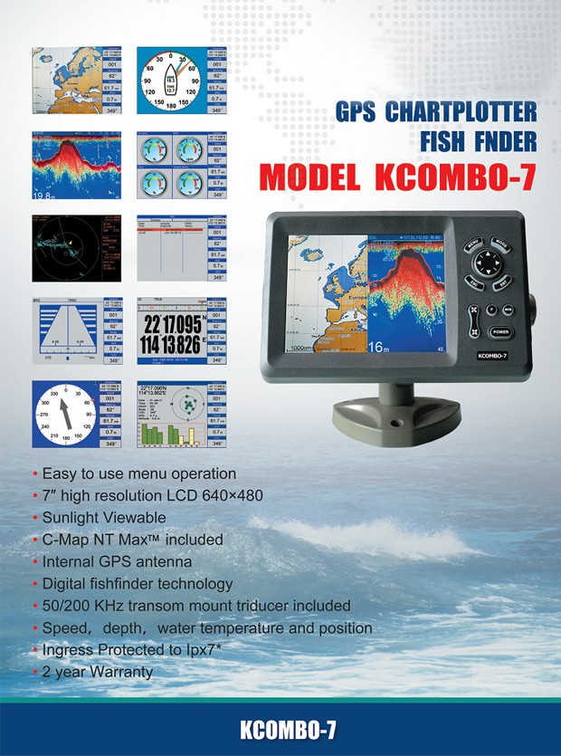 Kcombo-7 7inch ONWA GPS Plotte - Fish Finder Transducer ulasan dan harga