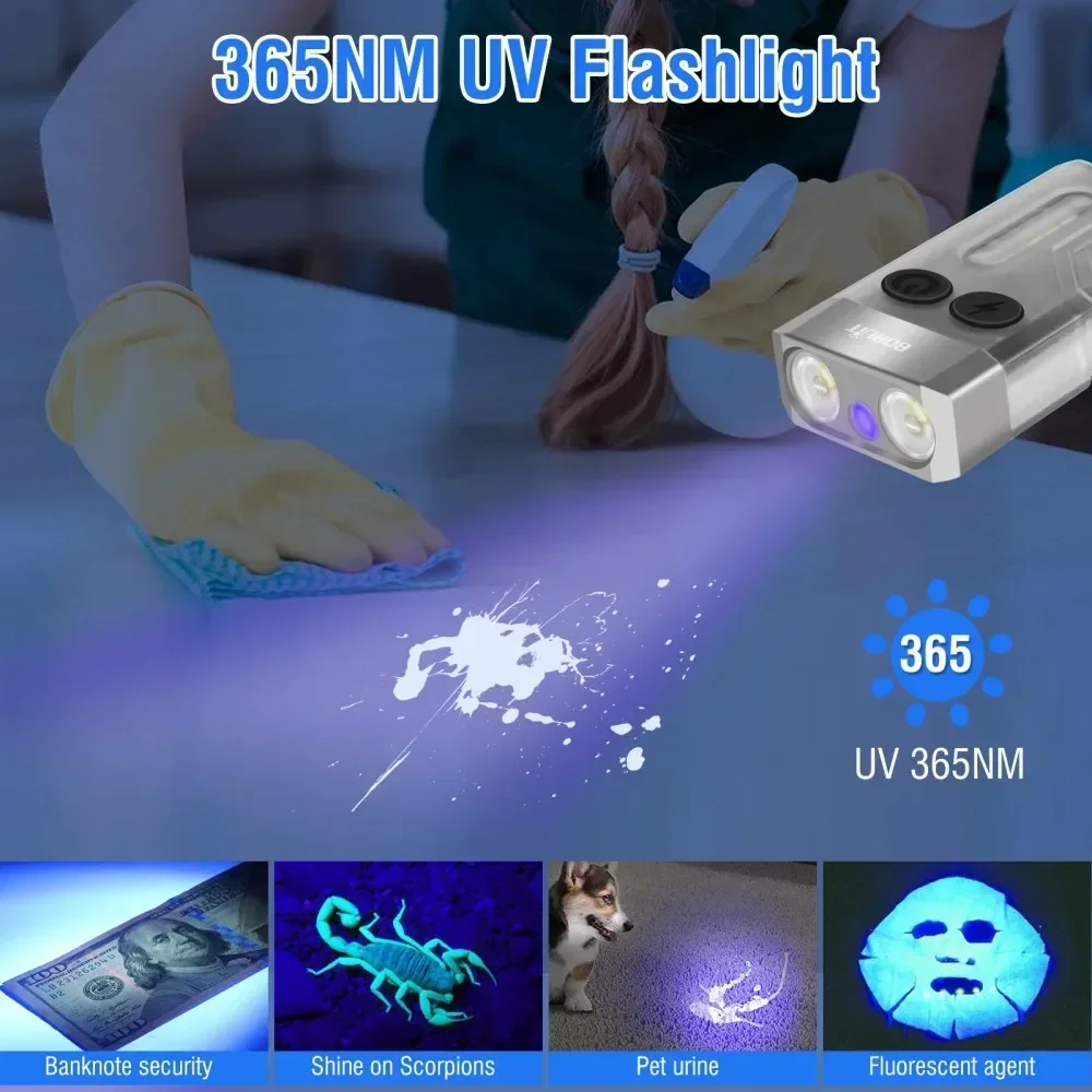 BORUiT V10 Keychain UV LED EDC - Fishing Light ulasan dan harga