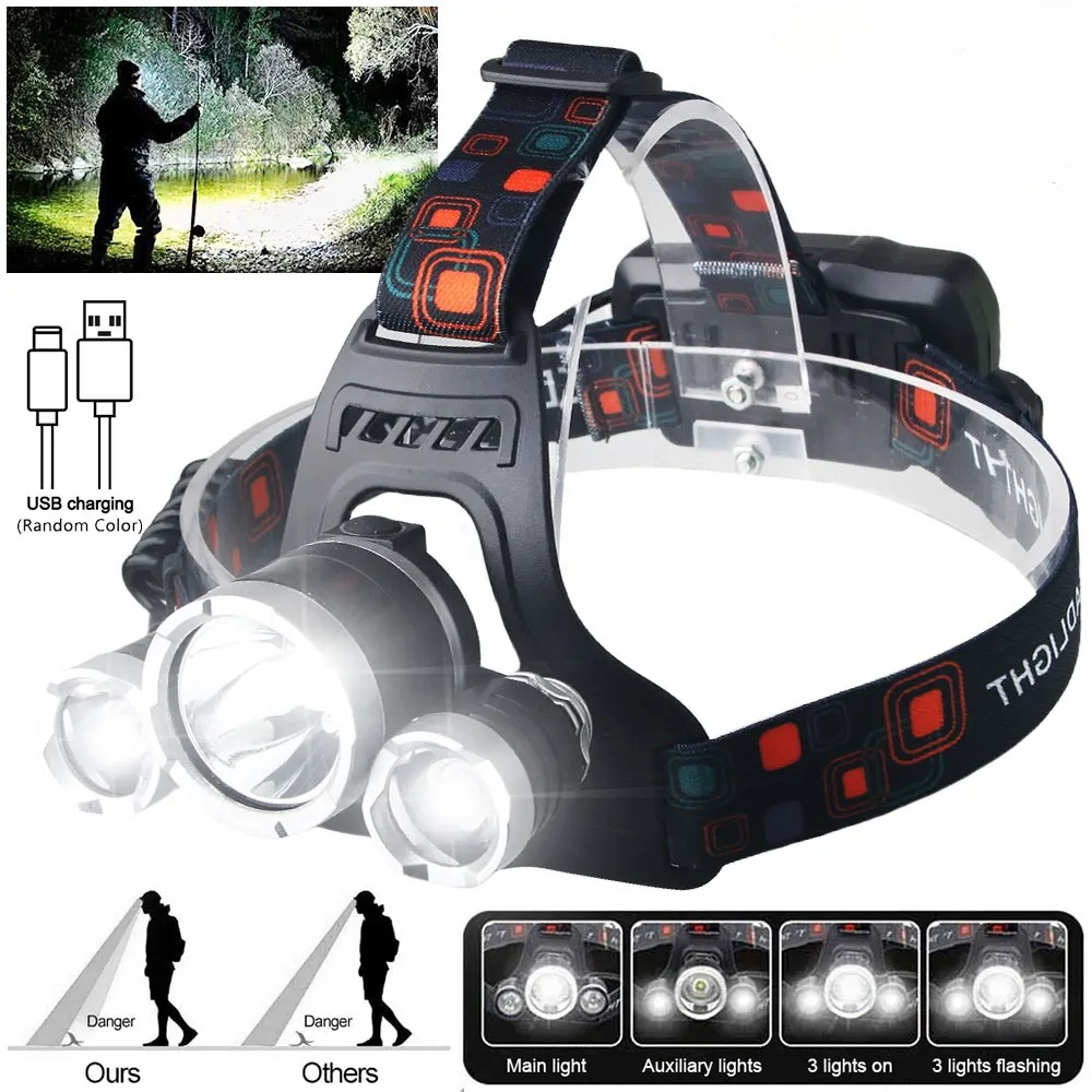 High Power LED Headlamp 18650  - Fish Finder Battery ulasan dan harga